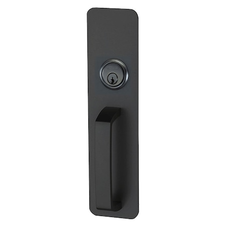 Von Duprin Grade 1 Exit Device Trim, Night Latch Pull, Escutcheon Pull, Flat Black Coated Finish, Non-Handed 230NL 622